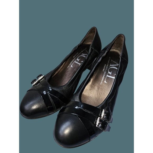 AGL Attilio Giusti Leombruni Belted Wrap Leather Pump Women Size 38 Classic - Picture 7 of 12